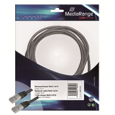 Verkkokaapeli RJ45 10m musta - Verkkokaapelit - 393432 - 1