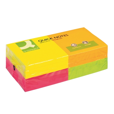 Viestilappu Q-Connect 76X76mm neonvärilajitelma - Viestilaput, muistilaput, kuutiot - 236682 - 2