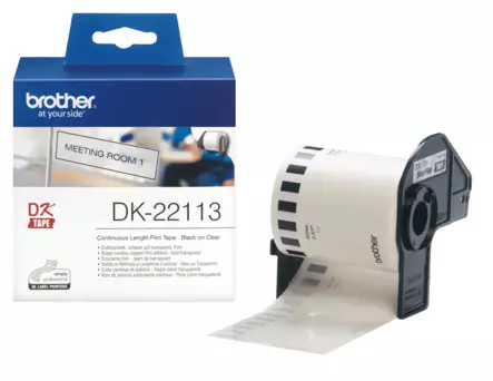 Brotherin alkuperäinen DK22113-rullatarra, musta/läpinäkyvä, 62 mm - Brother tarrakirjoittimet ja tarrateipit - DK-22113 - 2