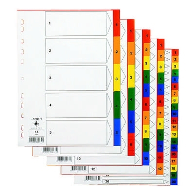 Hakemisto Q-ConnectA4 1-6 PP värillinen - Hakemistot, rekisterit - 218143 - 1