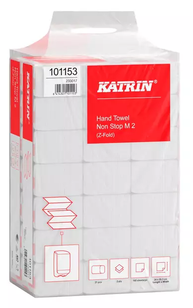 Käsipyyhe Katrin Non-Stop M 2-krt valkoinen 3360 arkkia - Käsipyyhkeet - 101153 - 1