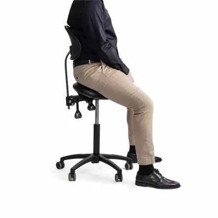 Satulatuoli ErgoFinland Lenni musta keinonahka - Satula tuolit - 605113 - 3