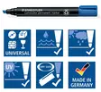 Staedtler Lumocolor 350 huopakynä viisto 2-5 mm permanent sininen - Merkkauskynät, -tussit - STA350-3 - 2