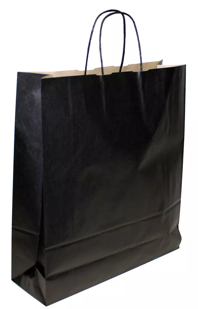 Paperikassi 36x41/12cm nyörikahvat musta - Pussit ja kassit - 116603 - 1