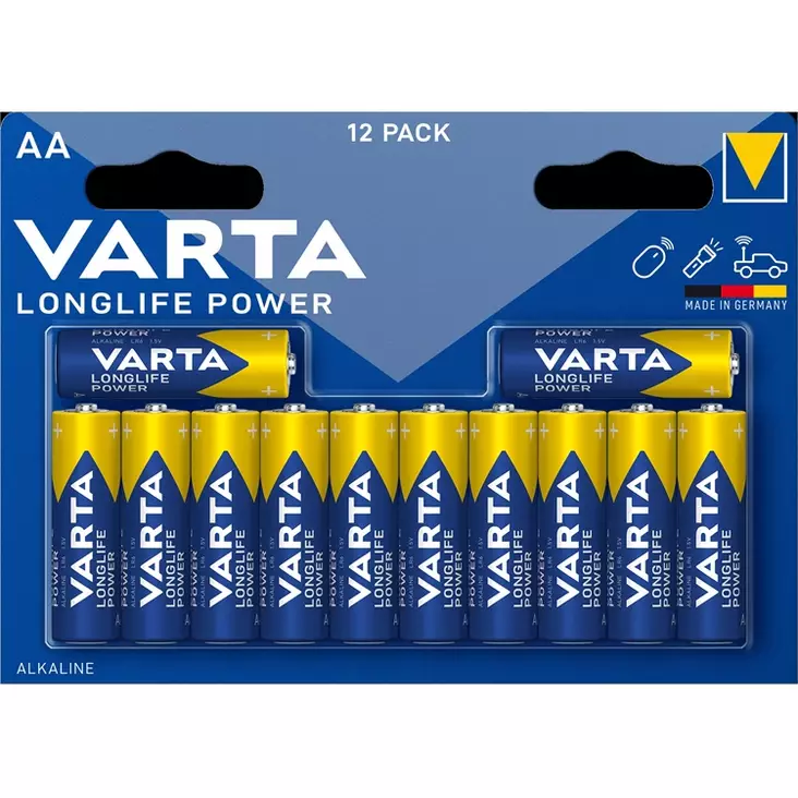 Paristo Varta Longlife Power AA /12KPL - Paristot, varavirtalähteet - 395063 - 1