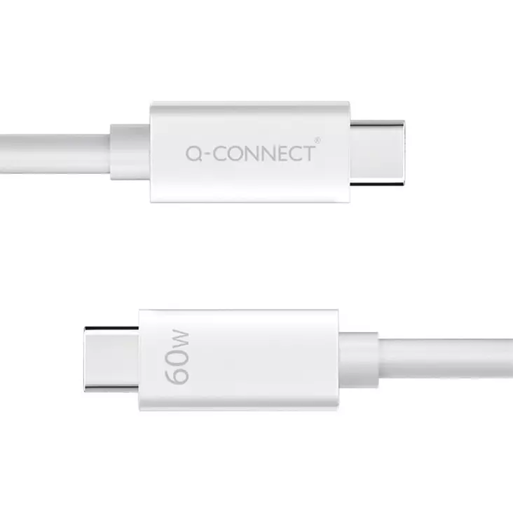 Kaapeli Q-Connect USB-C valkoinen 1 m - USB-tuotteet - 395093 - 1