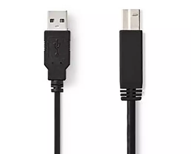 NEDIS USB 2.0 LAITEKAAPELI A-B 2M MUSTA - Muut kaapelit - 91383 - 1