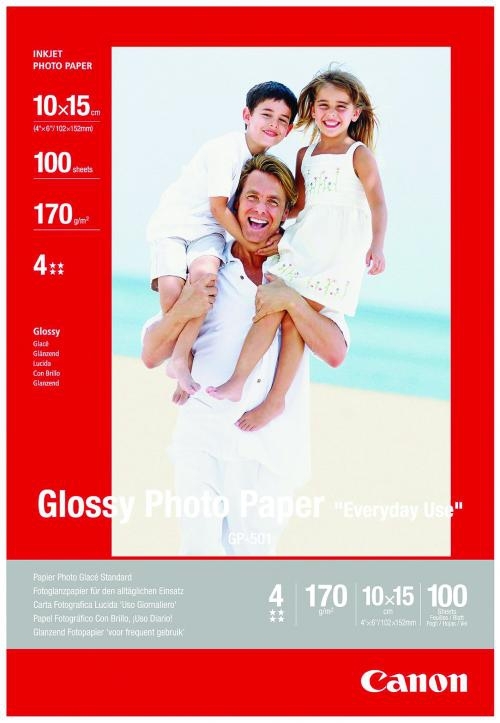 Canon GP-501 10x15cm photopaperi 170g/100 - Valokuva- ja erikoispaperit - 0775B003 - 1