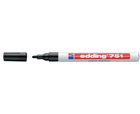 EDDING 751 PAINT MARKER 1-2MM MUSTA - Lasitaulutussit, liidut - 65673 - 1