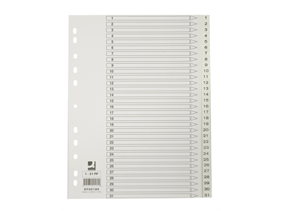 Hakemisto Q-ConnectA4 1-31 PP valkoinen - Hakemistot, rekisterit - 218013 - 1