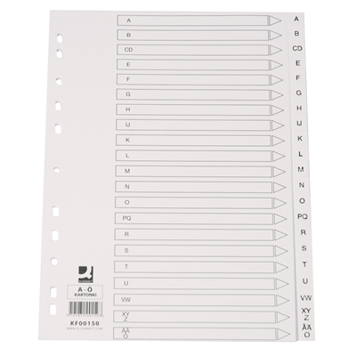 Hakemisto Q-Connect A4 A-Ö kartonki valkoinen - Hakemistot, rekisterit - 218003 - 1