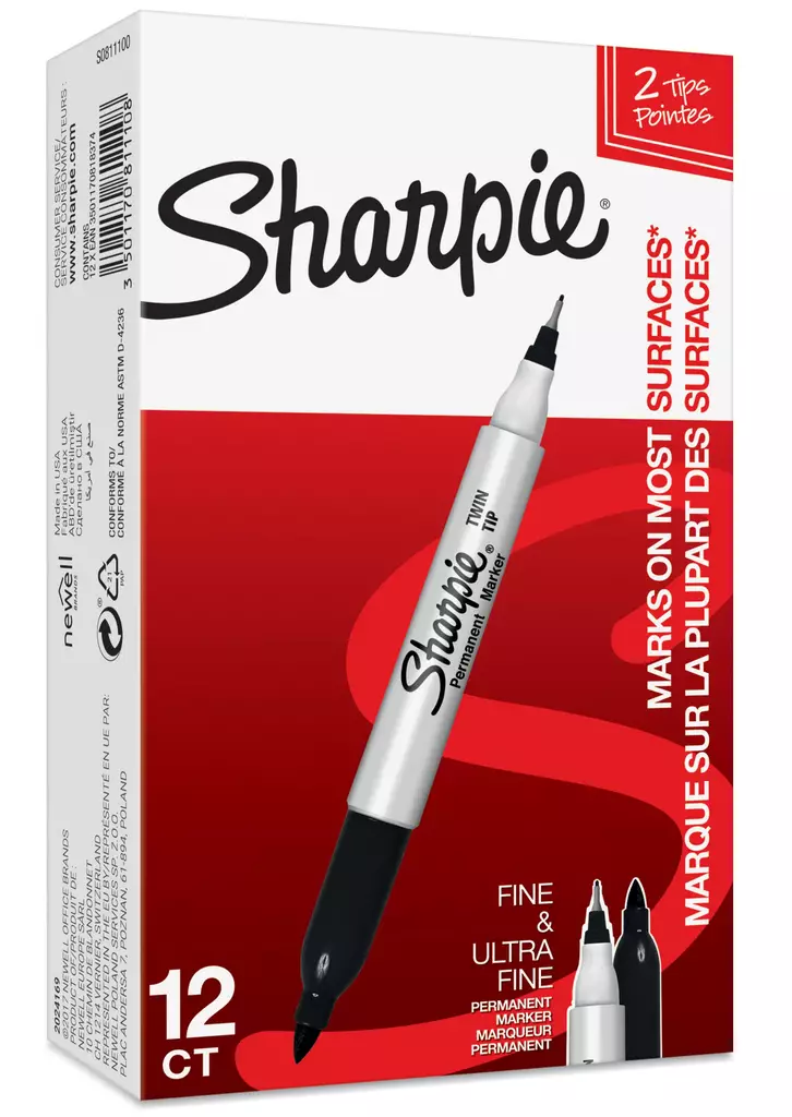 Huopakynä Sharpie Twin Tip musta EF+F - Merkkauskynät, -tussit - 121643 - 2