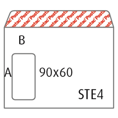 Isoikkunakuori E4 Postac STAH 90x60 95g/m2 valk/500 220x312 - Kirjekuoret - 240163 - 2