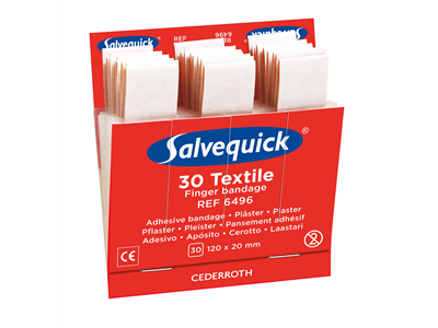 Kangaslaastari Salvequick pitkä kiinnitysteippi 6496 6x30kpl - Ensiapu, työsuojaus ja työterveys - 270033 - 1