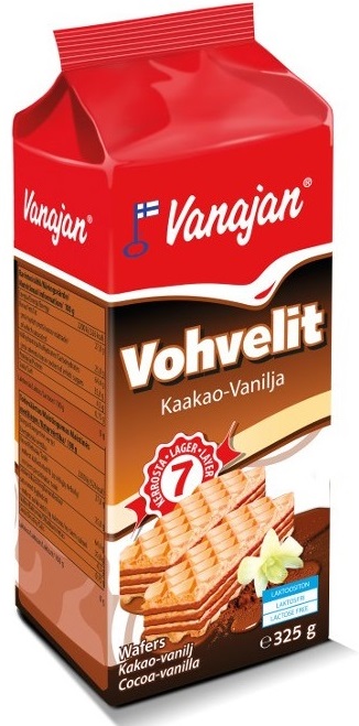 Keksi VOHVELI , kaakao-vanilja Vanajan - Makeat keksit - 153303 - 1