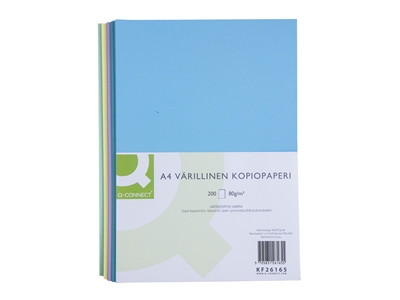 Kopiopaperi Q-Connect A4 80g värilajitelma vaalea/200 arkkia - Värilliset tulostuspaperit - 235383 - 1