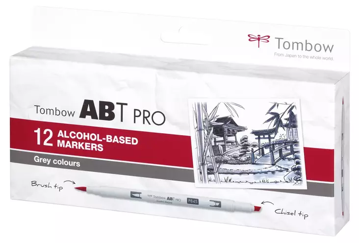 Marker alcohol ABT PRO Dual Brush 12P-3 Grey (12) - Taidekynät - TOM17203 - 1