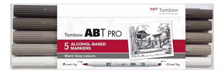 Marker alcohol ABT PRO Dual Brush 5P-3 Warm grey (5) - Taidekynät - TOM17213 - 1