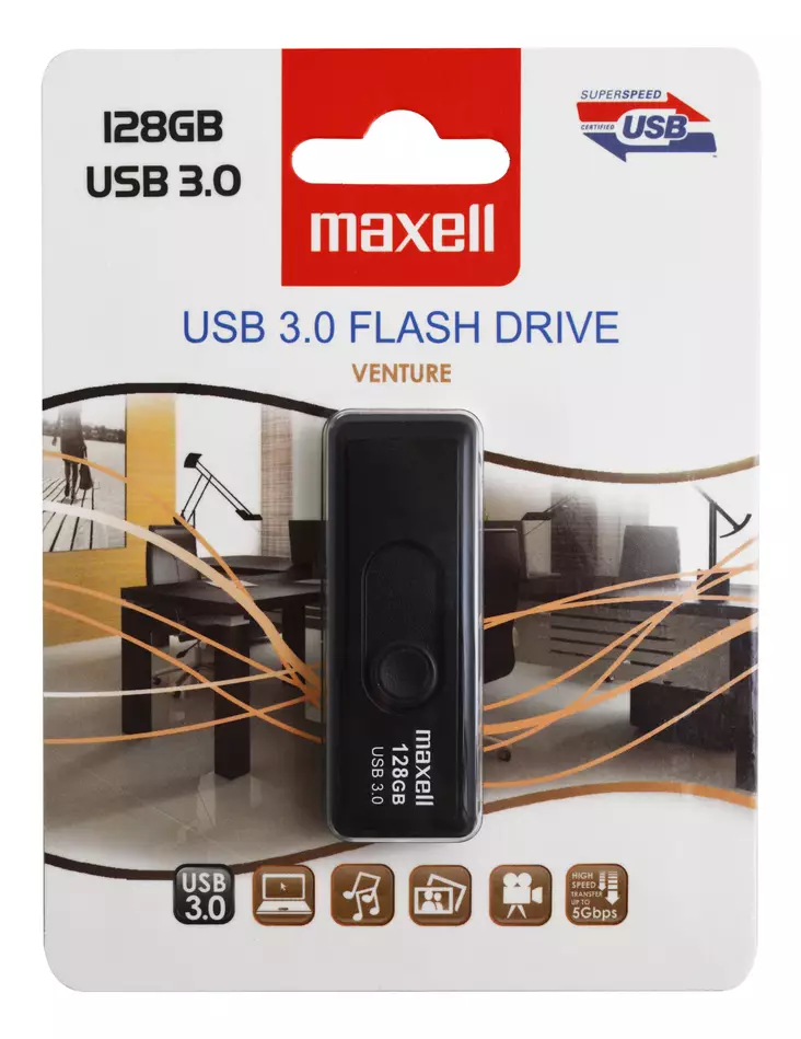 Maxell USB 128GB Venture - Muistitikut, CD-, DVD-levyt - 854983 - 1