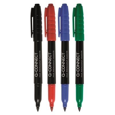 Huopakynä, merkkauskynä Q-Connect CD/DV 4 värin sarja Pysyvä muste, myrkytön - Merkkauskynät, -tussit - 302013 - 2