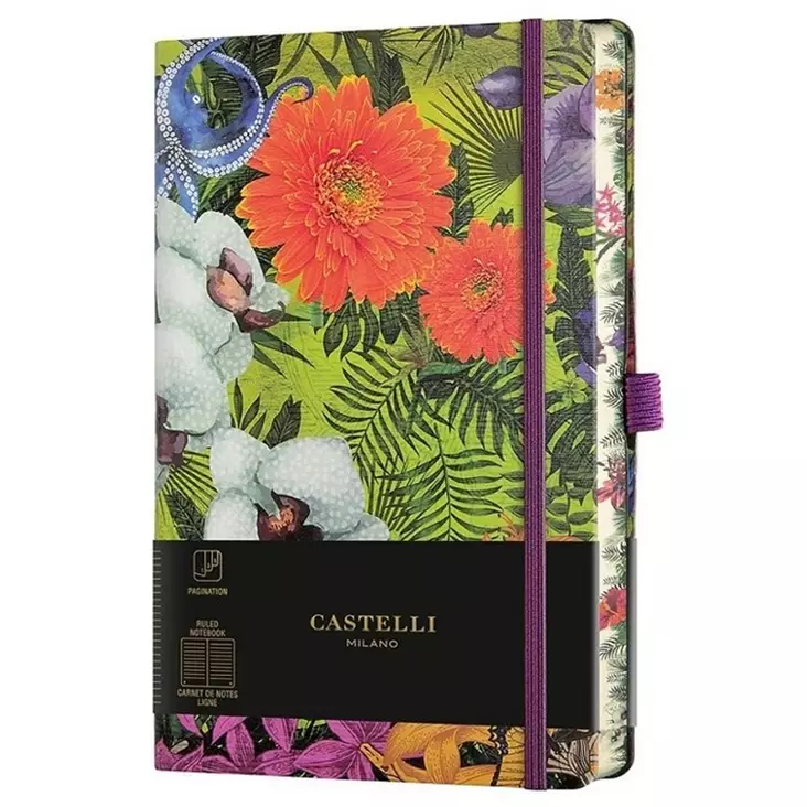 Muistikirja Castelli 13x21cm 224s viivallinen eden orchid - Muisti- ja konttorikirjat - 500023 - 1