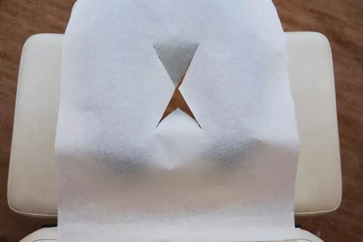 Paplaset Kasvoaukon Suoja Kreppi X-viilto 47x35cm, 1 kpl= 500 suojapaperia - Suojaliinat, pefletit, kasvopyyhkeet - 11303 - 1