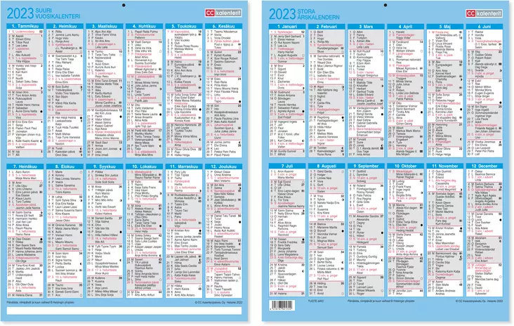 Suuri vuosikalenteri 2023 taulukkokalenteri - Taulukkoalmanakat - 6403 - 1