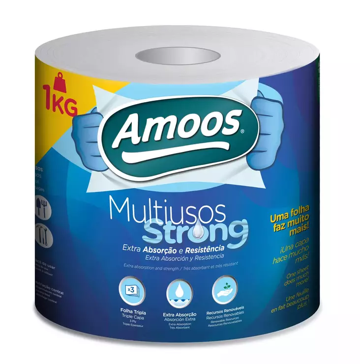 Talouspaperi AMOOS Multipurpose Strong, Valkoinen, 3-krs, 283ark/rll, 71m/rll - Wc- ja talouspaperit - 183273 - 1