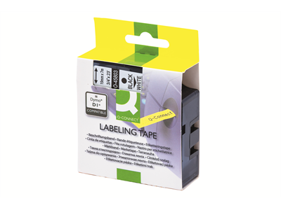 Tarrakasetti Q-Connect 45803 19mm valk/musta - Dymo tarrakirjoittimet ja tarrateipit - 254223 - 1