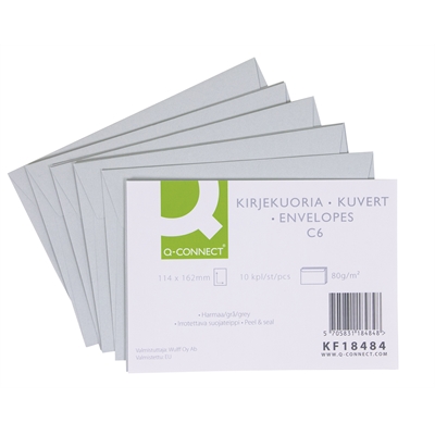 Tarrakuori C6 harmaa Q-Connect/10 kpl - Kirjekuoret - 205033 - 1