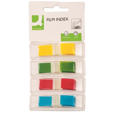 Teippimerkki Q-Connect 12x45mm värilajitelma 4x35 merkkiä - Teippimerkit, merkkaajat - 631193 - 2