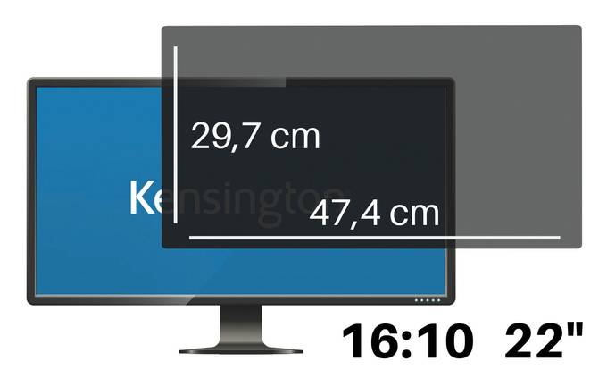 Tietoturvasuoja Kensington 2-way 22" Wide 16:10 - Häikäisy- ja tietoturvasuojat - 393043 - 2