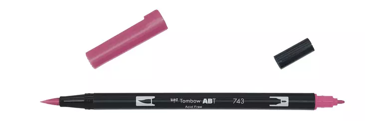 Tombow ABT Dual Brush 743 hot pink - Taidekynät - TOM11743 - 1