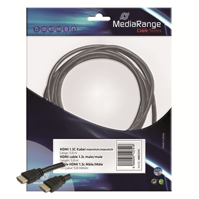 Videokaapeli HDMI-HDMI 5m versio 1.4 - HDMI-kaapelit - 393433 - 1