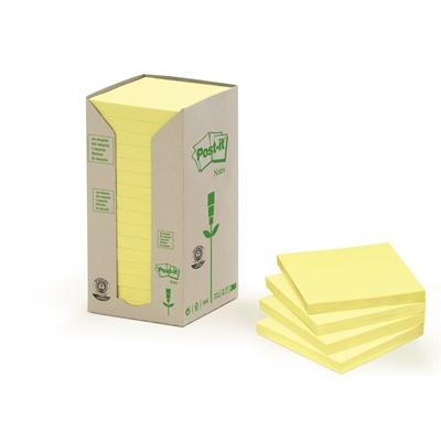 Viestilappu Post-it Eko 654 76X76mm keltainen/16 kpl pkt - Viestilaput, muistilaput, kuutiot - 236693 - 2