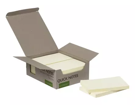 Viestilappu Q-Connect Eko 76x127mm keltainen 12 nidettä - Viestilaput, muistilaput, kuutiot - 236874 - 1