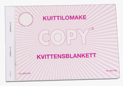 Kuittilomake 600 A6vaaka/100 su/ru/eng - Kirjoituspaperit ja lomakkeet, kortistot - 214294 - 1
