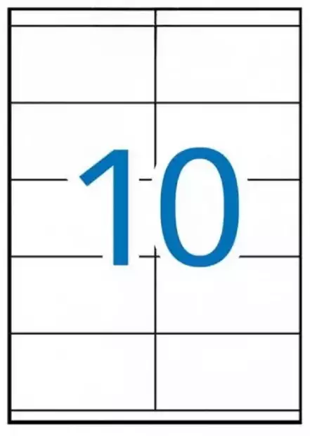 Tulostustarra 105x57 MULTI3 10-jakoinen - Paperitarra-arkit A5, A4 - 4724 - 1