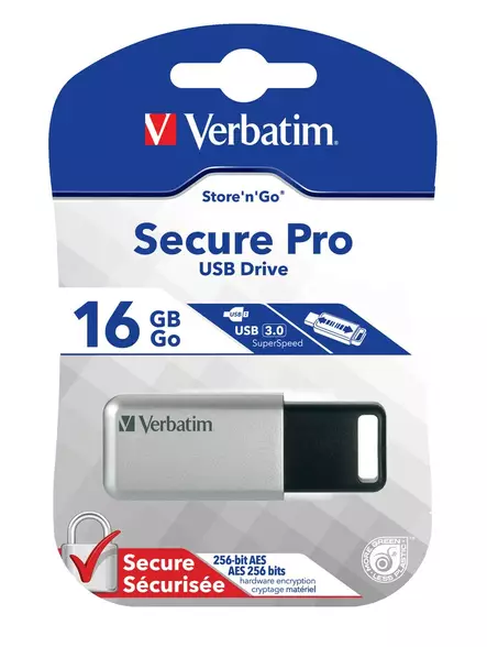 Verbatim USB key 3.0 16GB Store 'n' Go Secure Pro muistitikku - Muistitikut, CD-, DVD-levyt - VER35114 - 1