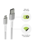 Latauskaapeli -BRD- USB-A - USB-C, valkoinen (1,2 m) - USB-tuotteet - CB12ACGR7114 - 2