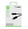 USB-C to USB-A 3.1 Cable, Black (1m) - USB-tuotteet - BEL65654 - 1