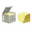 Viestilappu Post-it Recycled Notes 76x76mm keltainen 6 kpl - Viestilaput, muistilaput, kuutiot - 61674 - 1