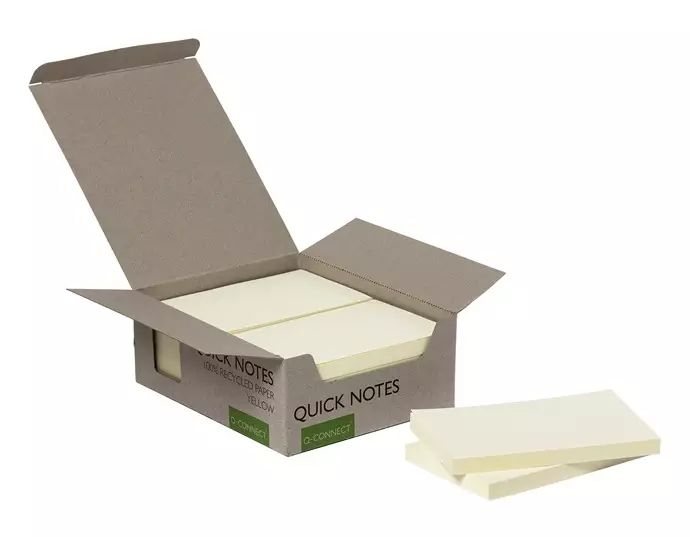 Viestilappu Q-Connect Eko 76x127mm keltainen 12 nidettä - Viestilaput, muistilaput, kuutiot - 236874 - 1
