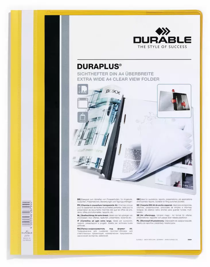 DURABLE DURAPLUS TARJOUSKANSIO KELTAINEN - Kansiot - 257904 - 1