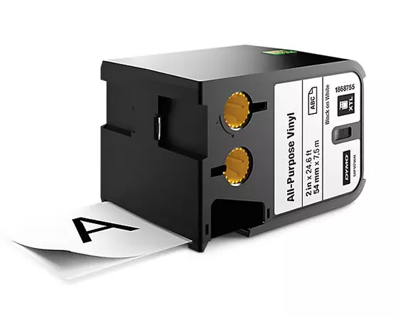 Vinyylitarra DYMO XTL 54 mm x 7,5 m valkoinen/musta - Dymo tarrakirjoittimet ja tarrateipit - 77364 - 1