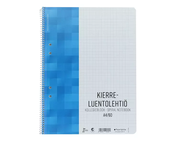 Kierreluentolehtiö Paperipiste A4/60 yleisrei´itys - Vihkot ja lehtiöt - 90204 - 1