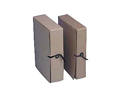 Arkistokotelo A4 nappi/nauha 10cm ruskea - Arkistointi - 200014 - 1