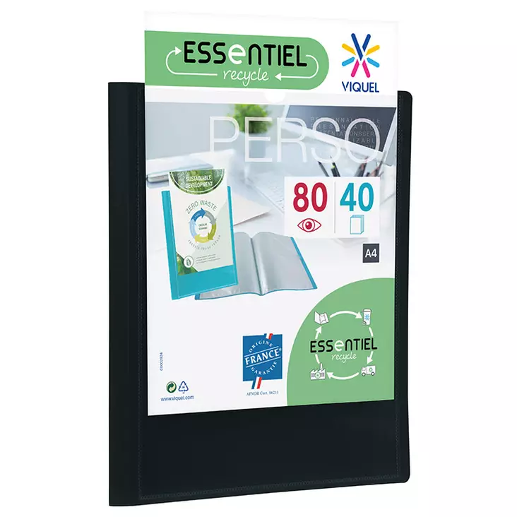 Esitekansio etutaskulla 40-osainen PP musta - Kansiot - 46124 - 1