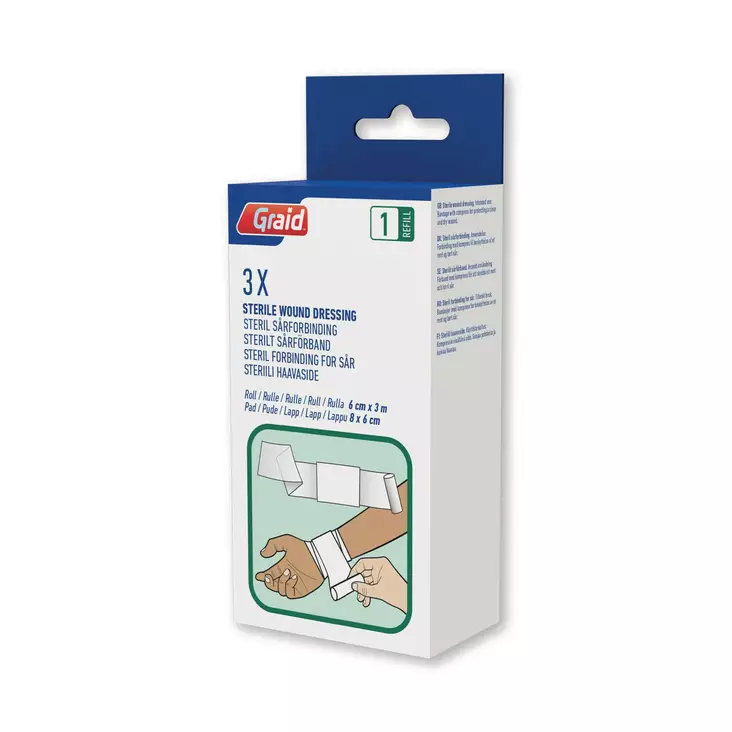 Graid haavaside 8 x 6cm 3kpl - Ensiapu, työsuojaus ja työterveys - 17319494 - 1
