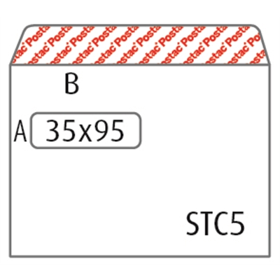 Ikkunakuori C5 Postac 80g STRH 35x95/1000 - Kirjekuoret - 240134 - 1